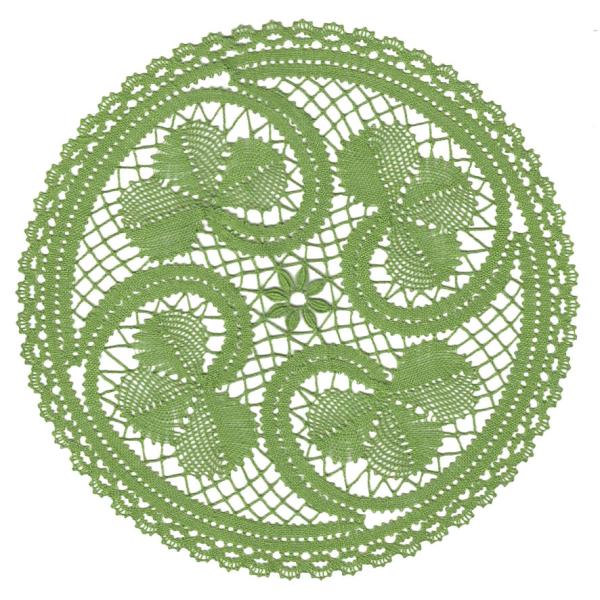 636 Klöppelbrief  Decke „Kleeblätter“